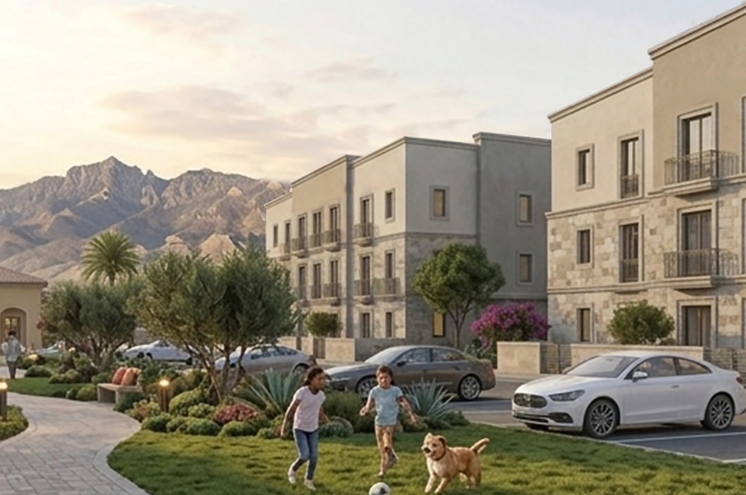 Evening view of the proposed community at San Felipe at Cimarron